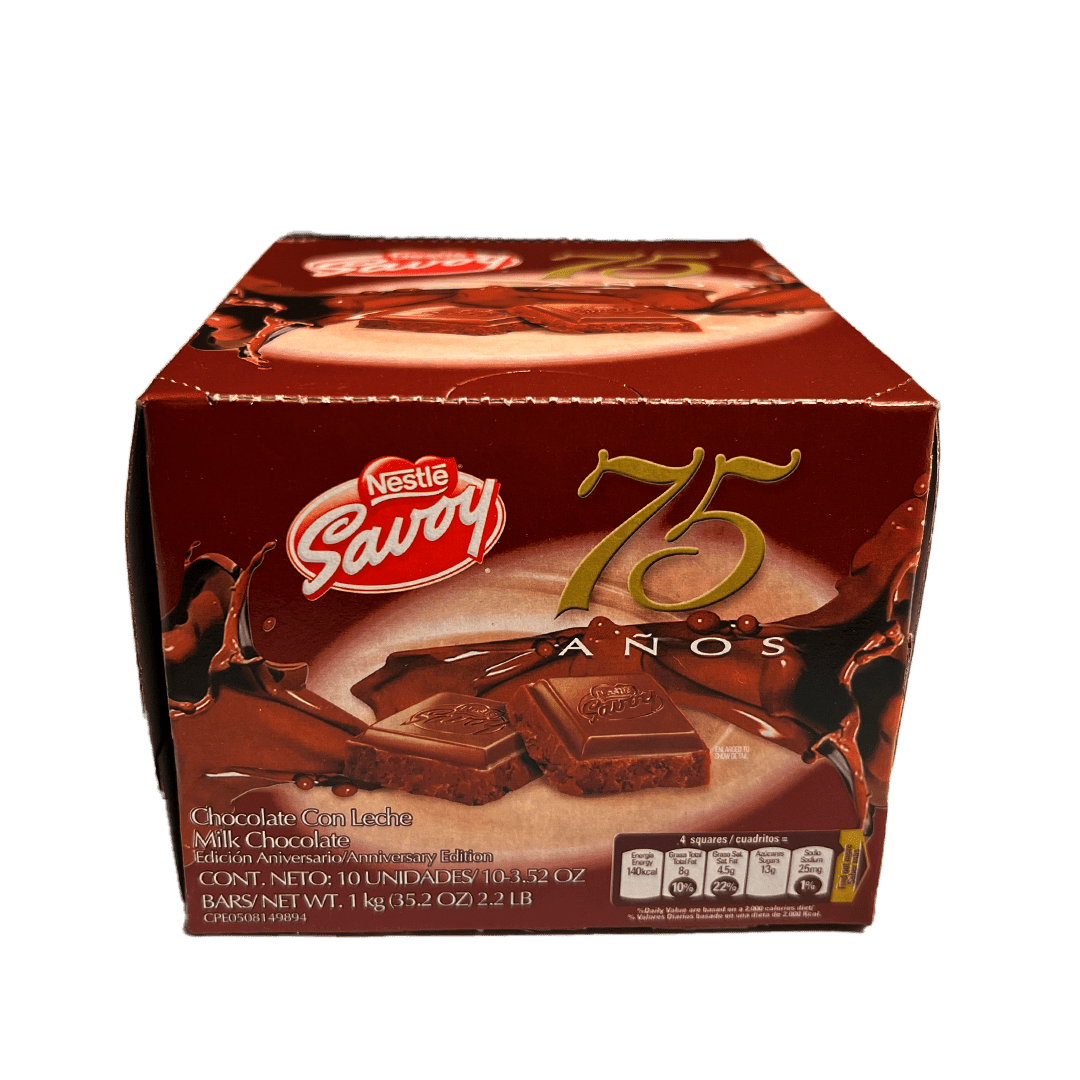 Savoy Chocolate de Leche 75 años (10 Unid/ 1 kg) - Budare Bistro