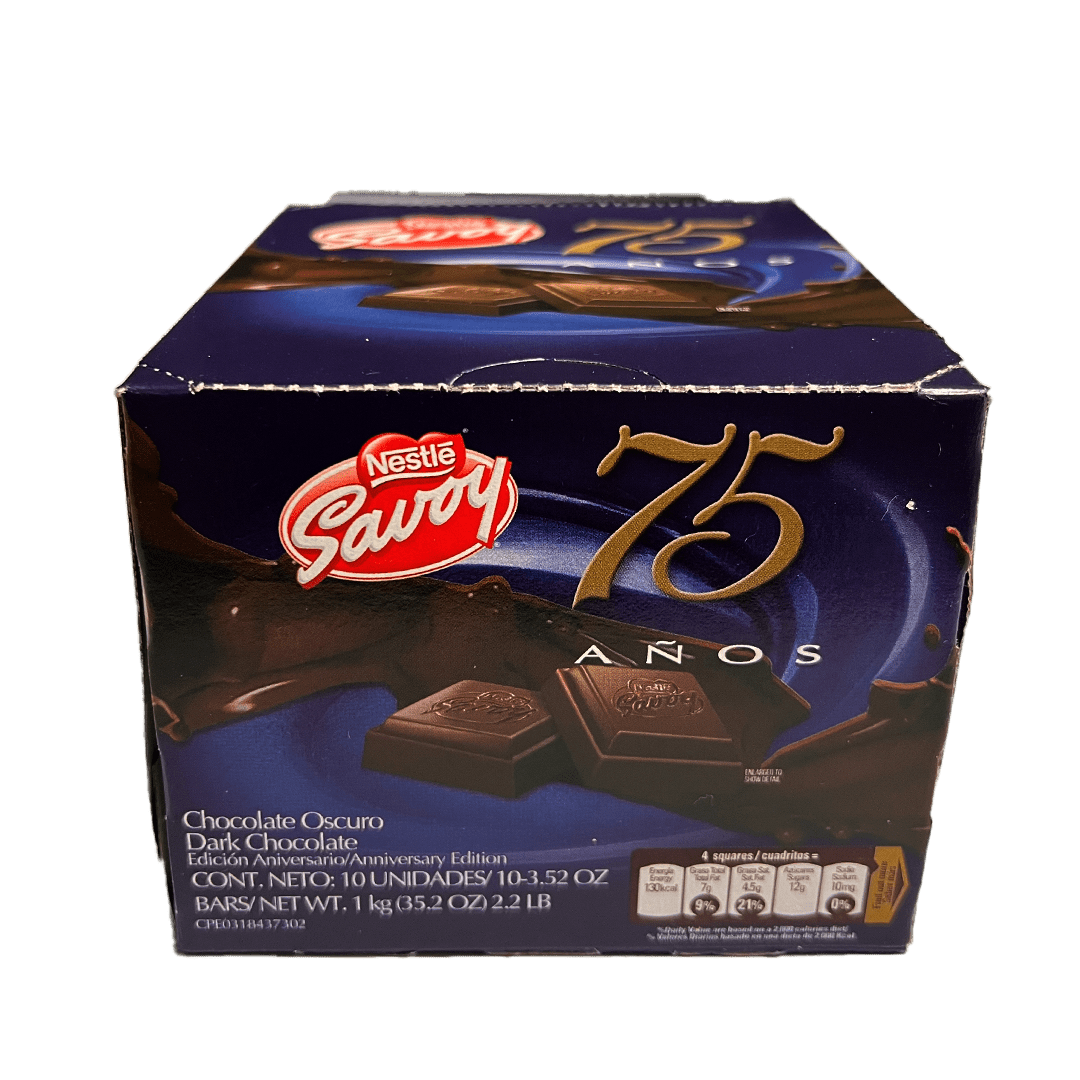 
                  
                    Savoy Chocolate Oscuro 75 años (10 Unid/1 kg) - Budare Bistro
                  
                
