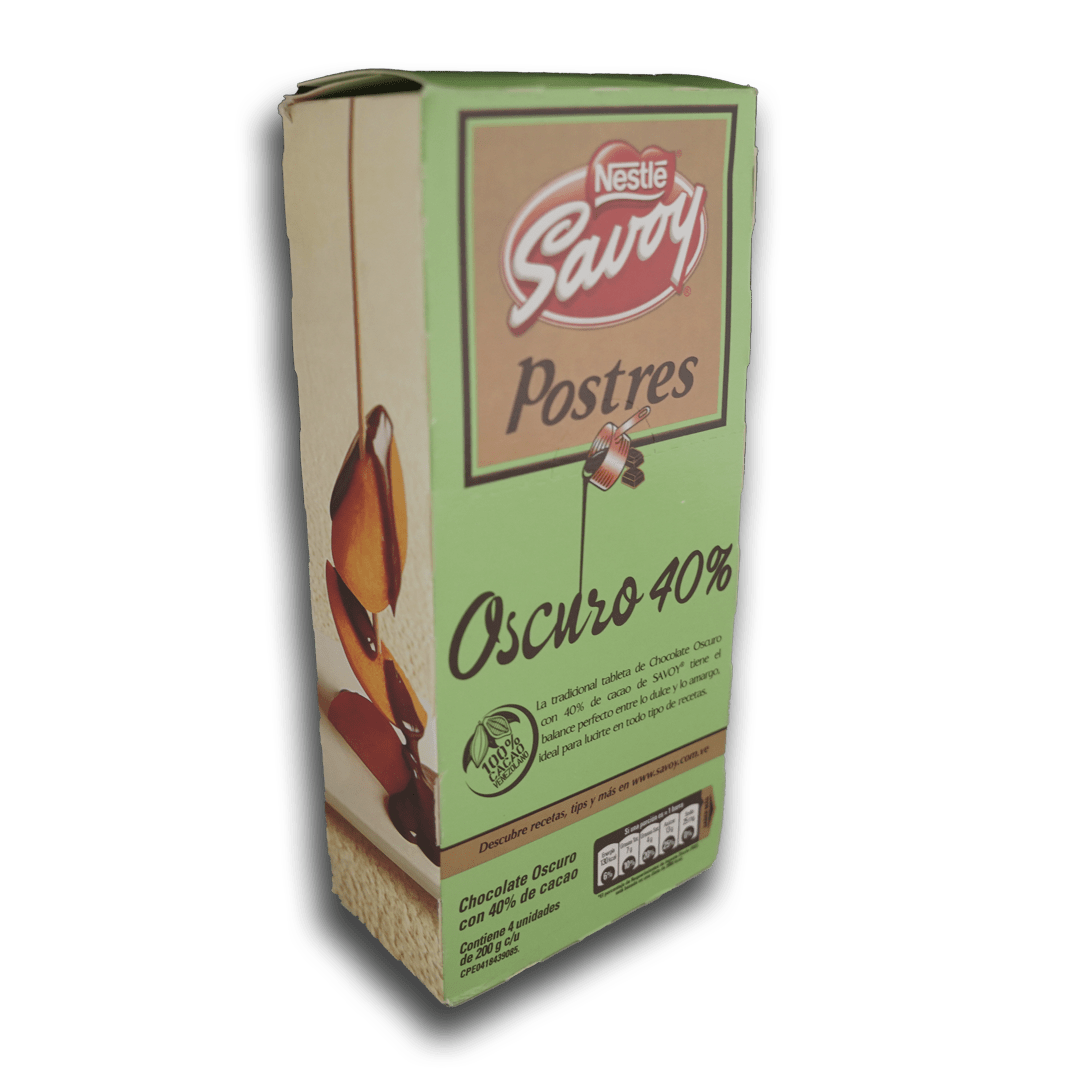 
                  
                    Savoy Postres Oscuro 40% (4 Unid/800g) - Budare Bistro
                  
                