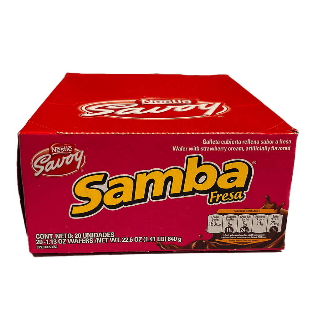 Savoy Samba Fresa Box (20 Unid/640g) - Budare Bistro