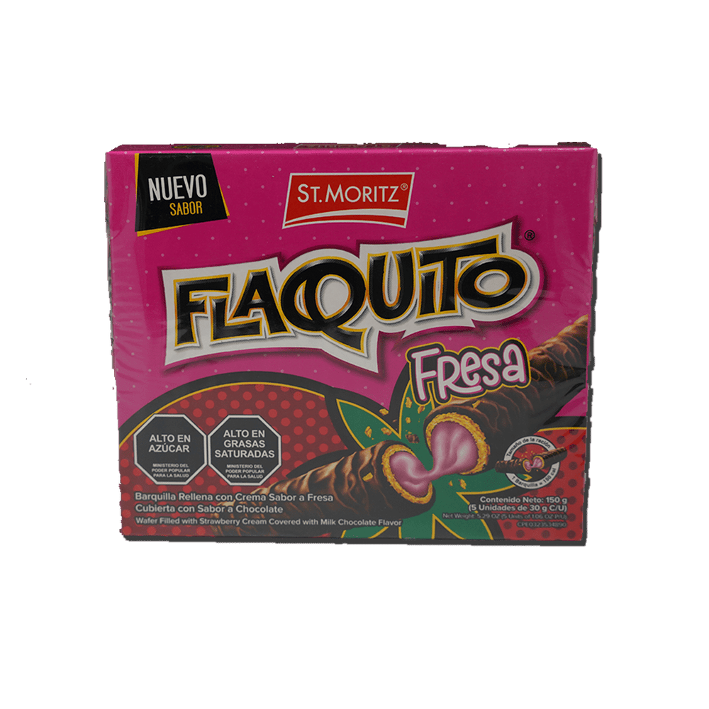 St. Moritz Flaquito Fresa (5 Unid/150g) - Budare Bistro