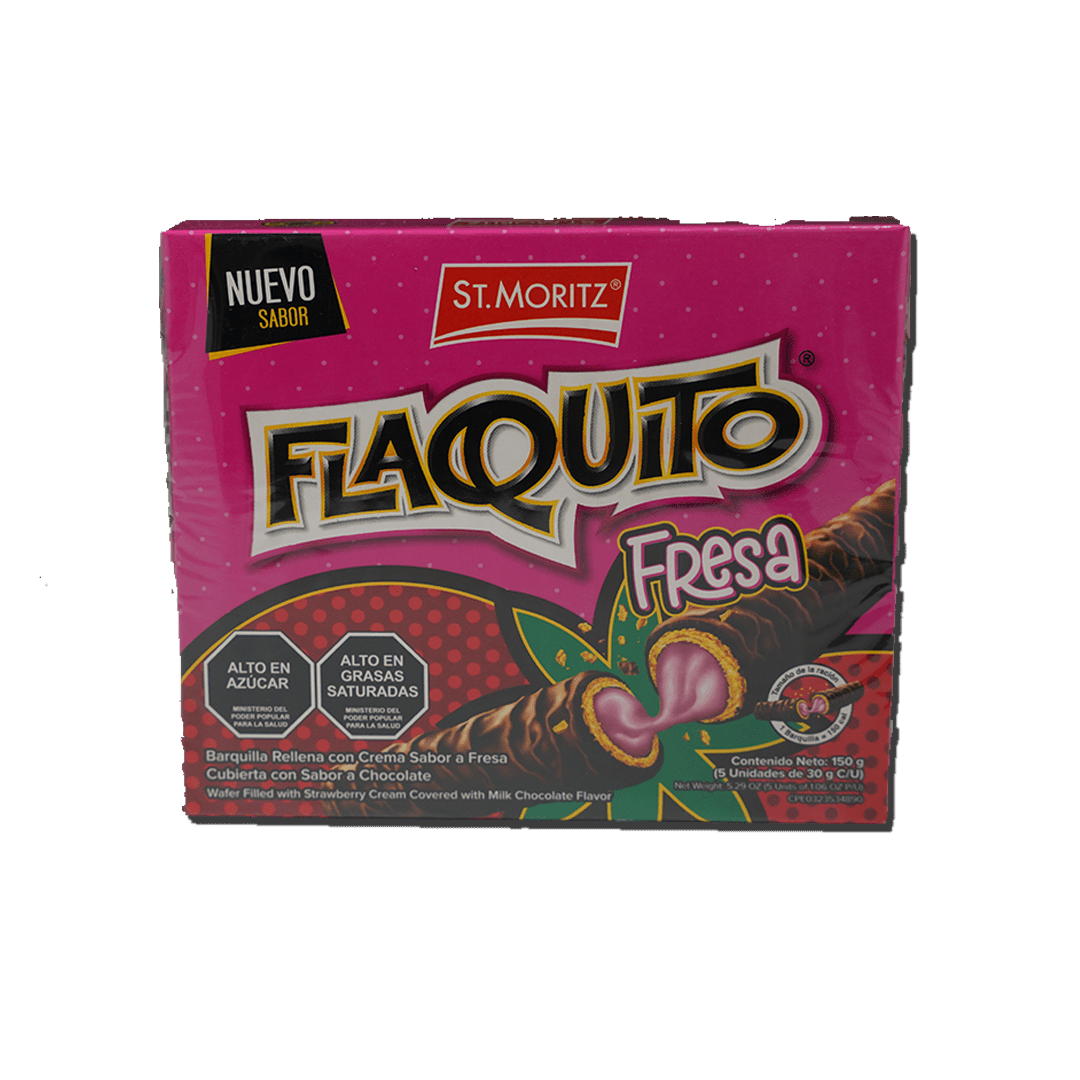 St. Moritz Flaquito Fresa (5 Unid/150g) - Budare Bistro